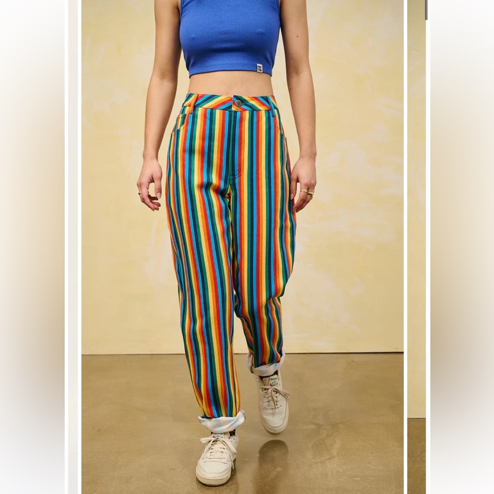 Lucy & Yak Multicolor Striped High Rise Jeans